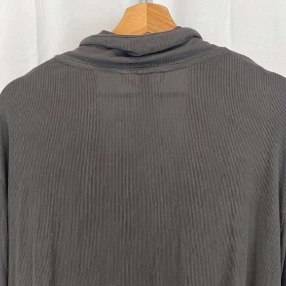 SKIMS Long Sleeve Pajama Lounge Top Button Up Ribbed Modal Knit Gray Size XL - Picture 6 of 8